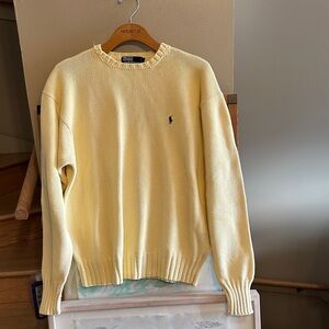 Polo by Ralph Lauren Men's vintage Light Yellow Crewneck knit Sweater